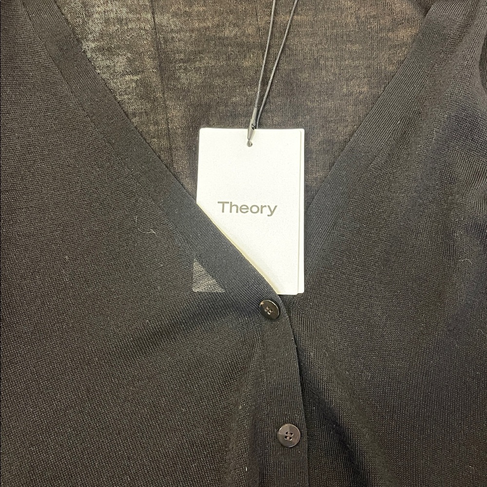 Theory Women's Black Cardigan Sweater size TP - Picture 11 of 12